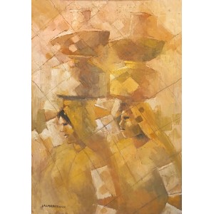 Lal Muhammad Pathan, 21 x 31 Inch, Oil on Canvas, Figurative Painting, AC-LM-009